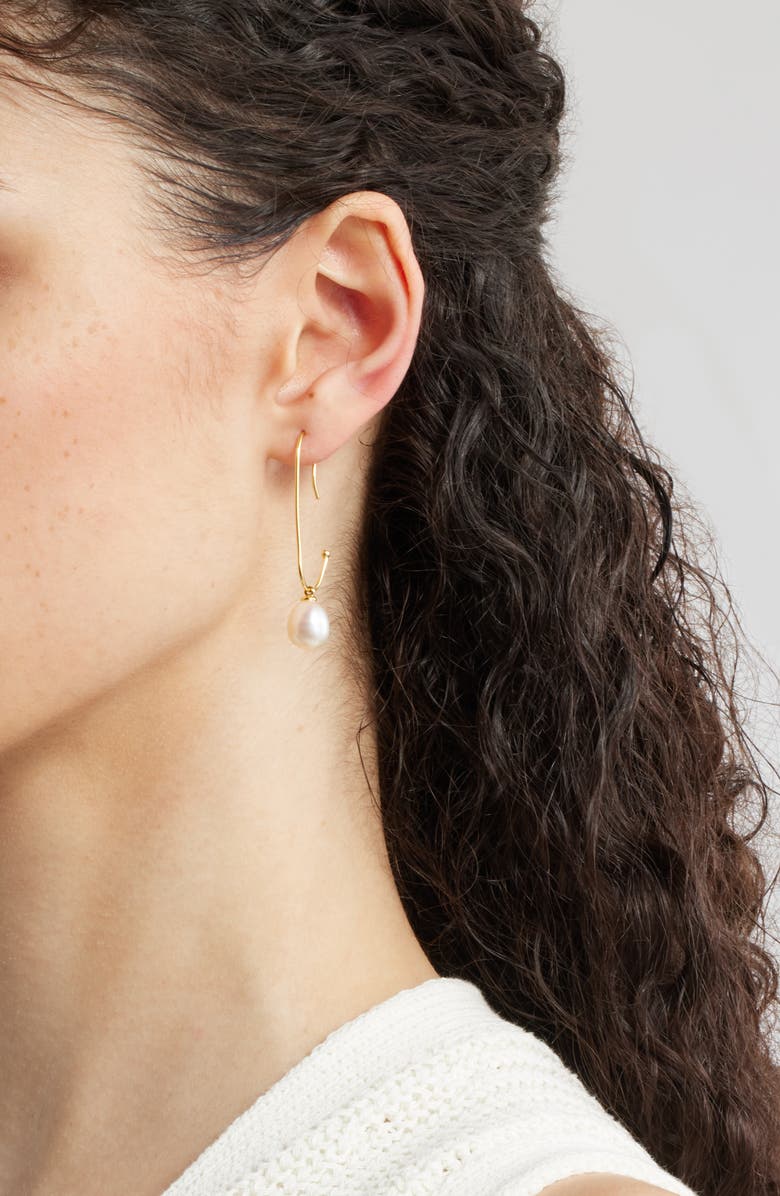 Nordstrom Demi Fine Freshwater Pear Drop Hook Earrings, Alternate, color,