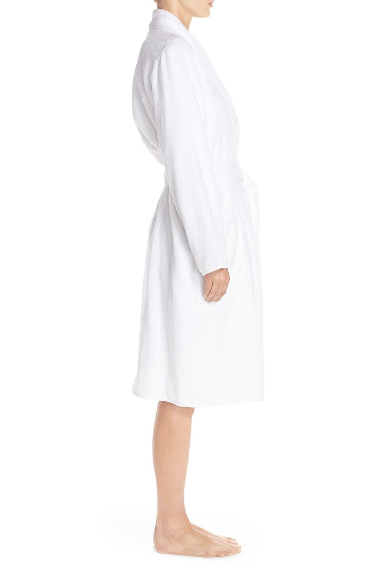 Terry Cotton Robe, Alternate, color, WHITE