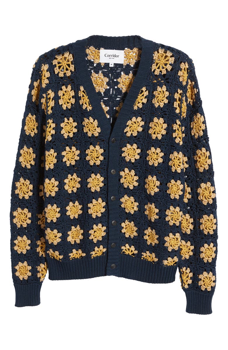 Corridor Floral Crocheted Cardigan, Alternate, color, 