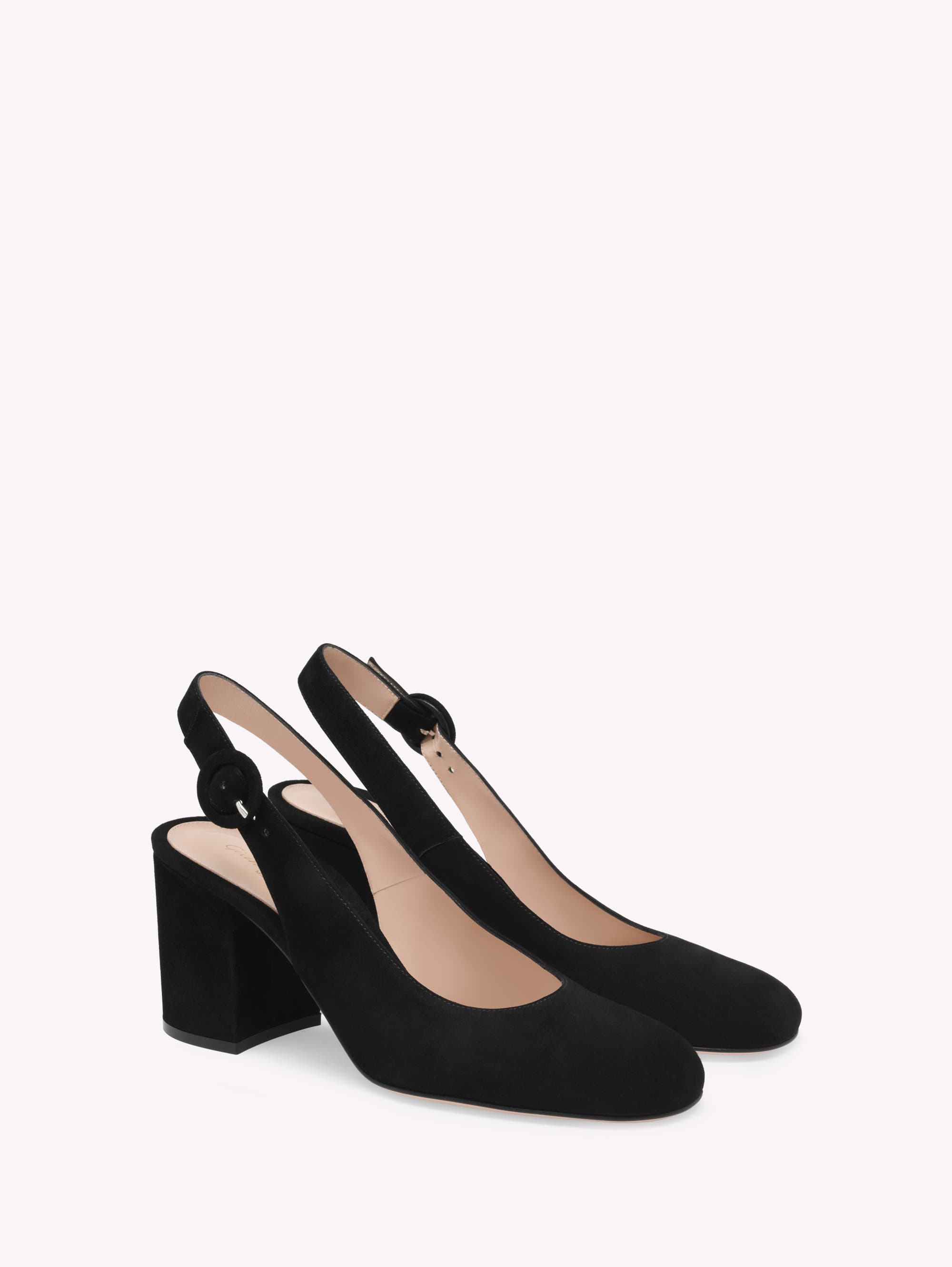 Gianvito Rossi Joelle Sling Pump, Alternate, color, Black Suede