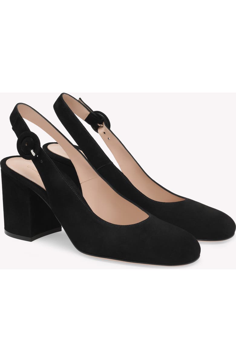 Gianvito Rossi Joelle Sling Pump, Alternate, color, Black Suede