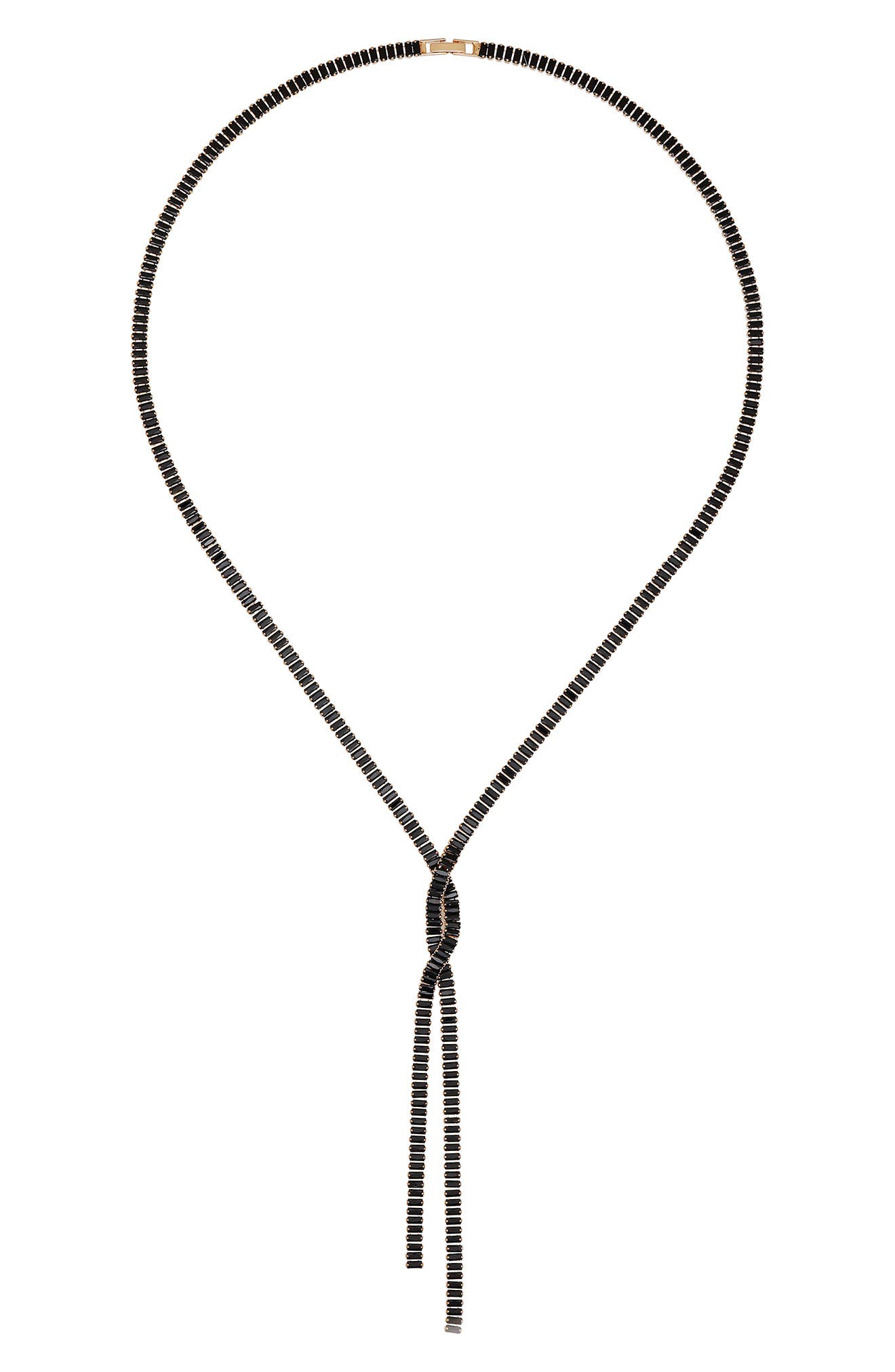 Vince Camuto Crystal Baguette Bolo Necklace