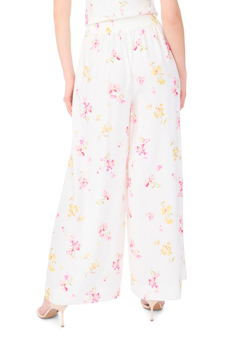 Floral Wide Leg Pants, Alternate, color, LEMON CREAM