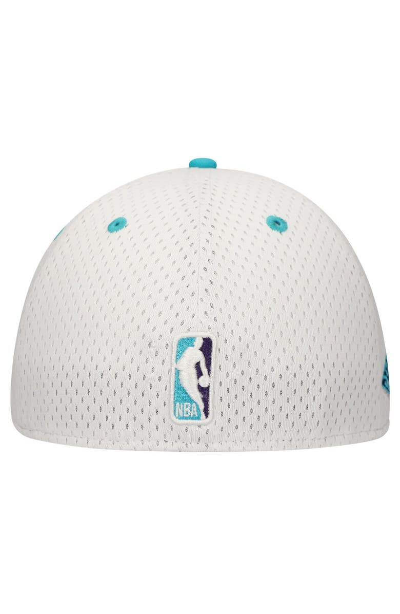 New Era Men's New Era White/Teal Charlotte Hornets Throwback 2Tone 59FIFTY Fitted Hat, Alternate, color, 