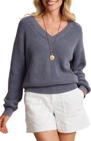 Tommy Bahama Salt & Sea V-Neck Cotton Sweater