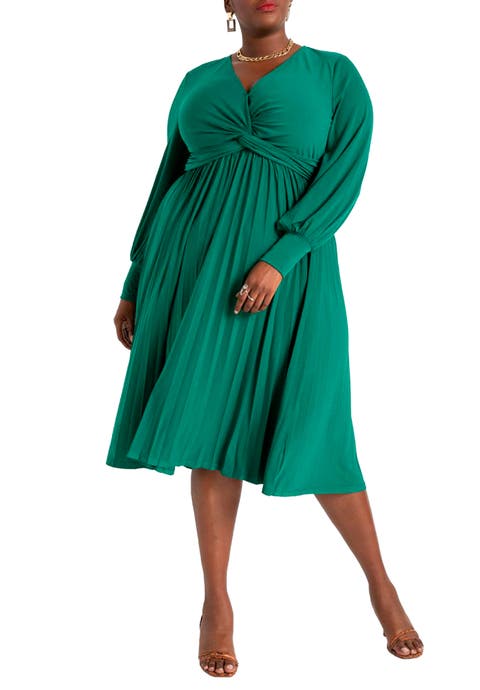 Knot Front Pleated Skirt Dress (Plus Available)