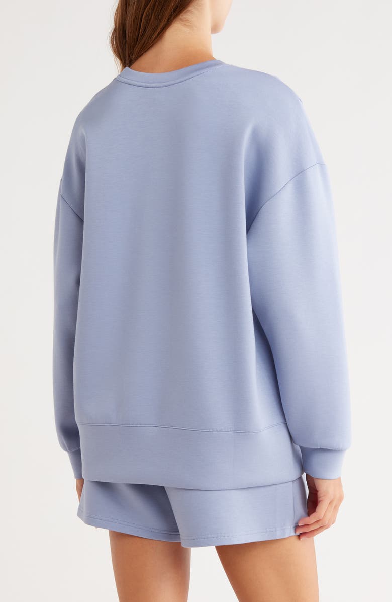 Z by Zella Whisper Knit Oversized Crew Pullover, Alternate, color, Blue Tempest