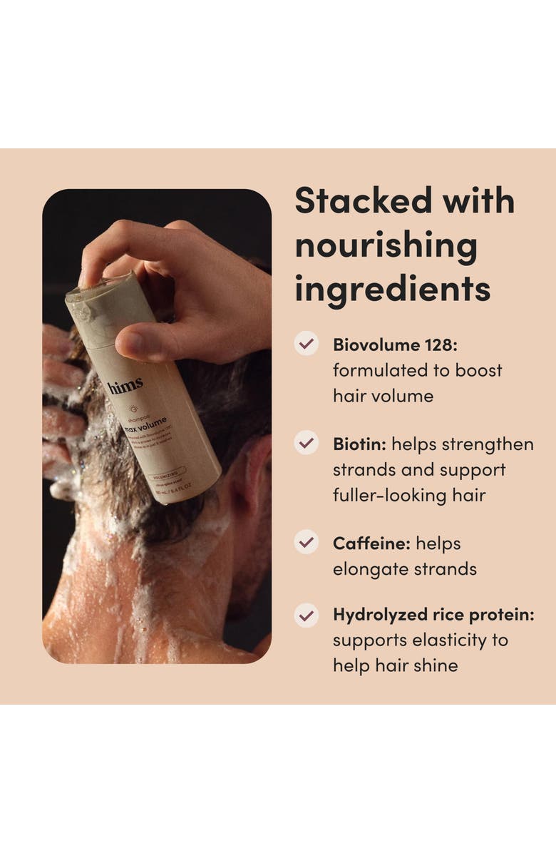 HIMS & HERS Max Volume Shampoo Volumizing, Shine-Enhancing, Biotin-Infused Citrus Spice Formula, Alternate, color, Beige