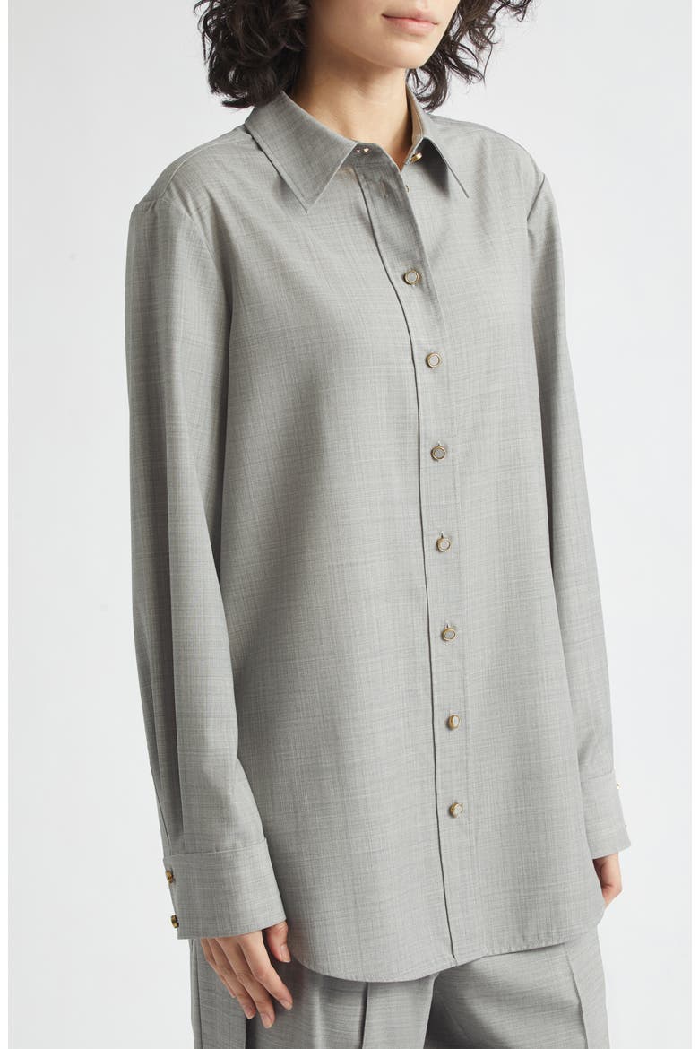 Valiant Wool Button-Up Shirt, Alternate, color, GREY MELANGE