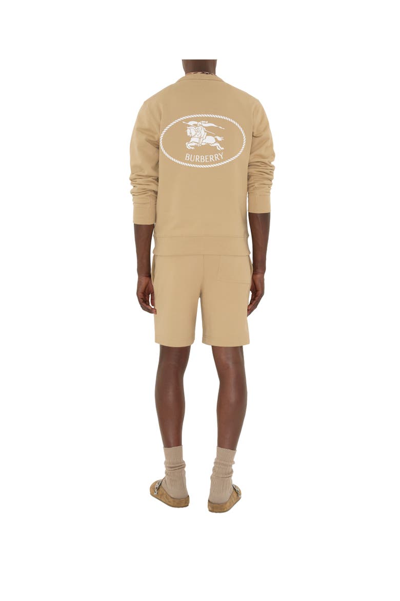 Knight Stamp Cotton Shorts, Alternate, color, Flax beige