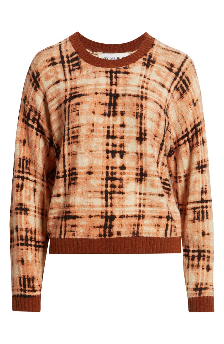 CITY BLUES Crewneck Sweater, Alternate, color, Brown