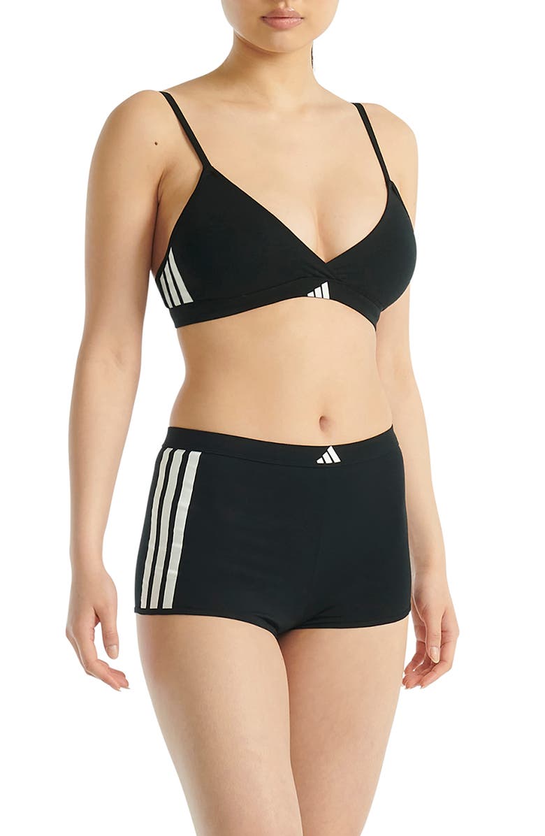 adidas Originals 3-Stripes Boyshorts, Alternate, color, Black