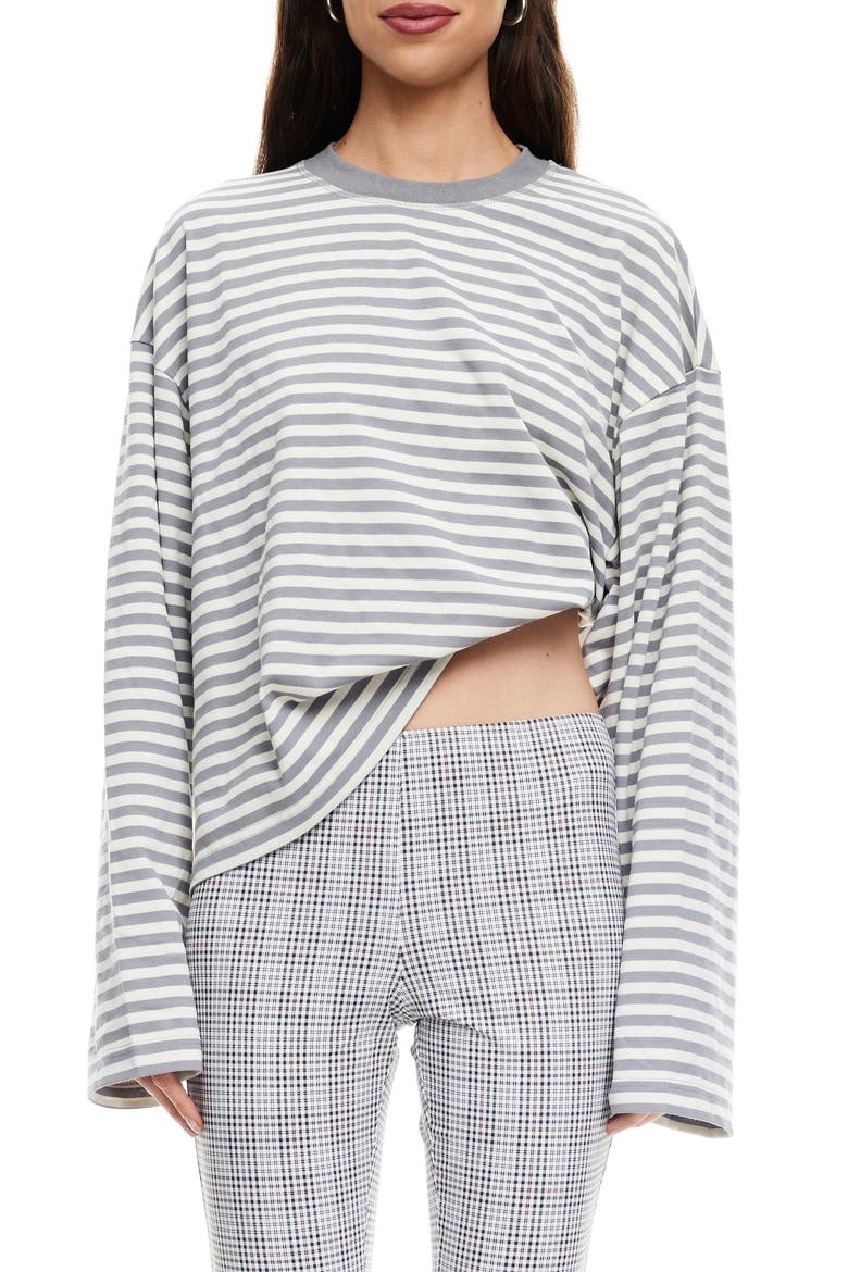 Bloom Stripe Top, Main, color, ASH STRIPE