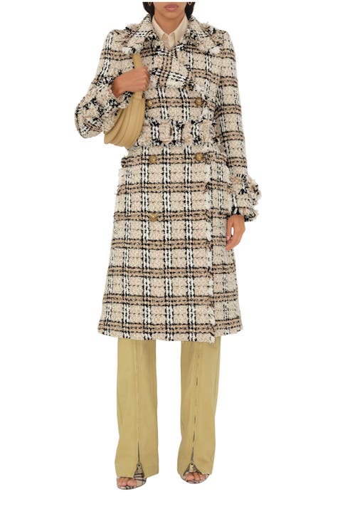 Check Bouclé Coat