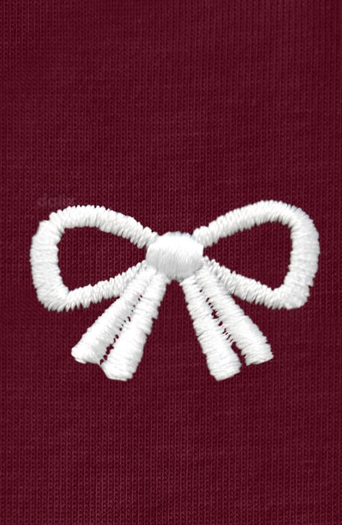 Dalix Womens Bow Jersey Tee In Burgundy