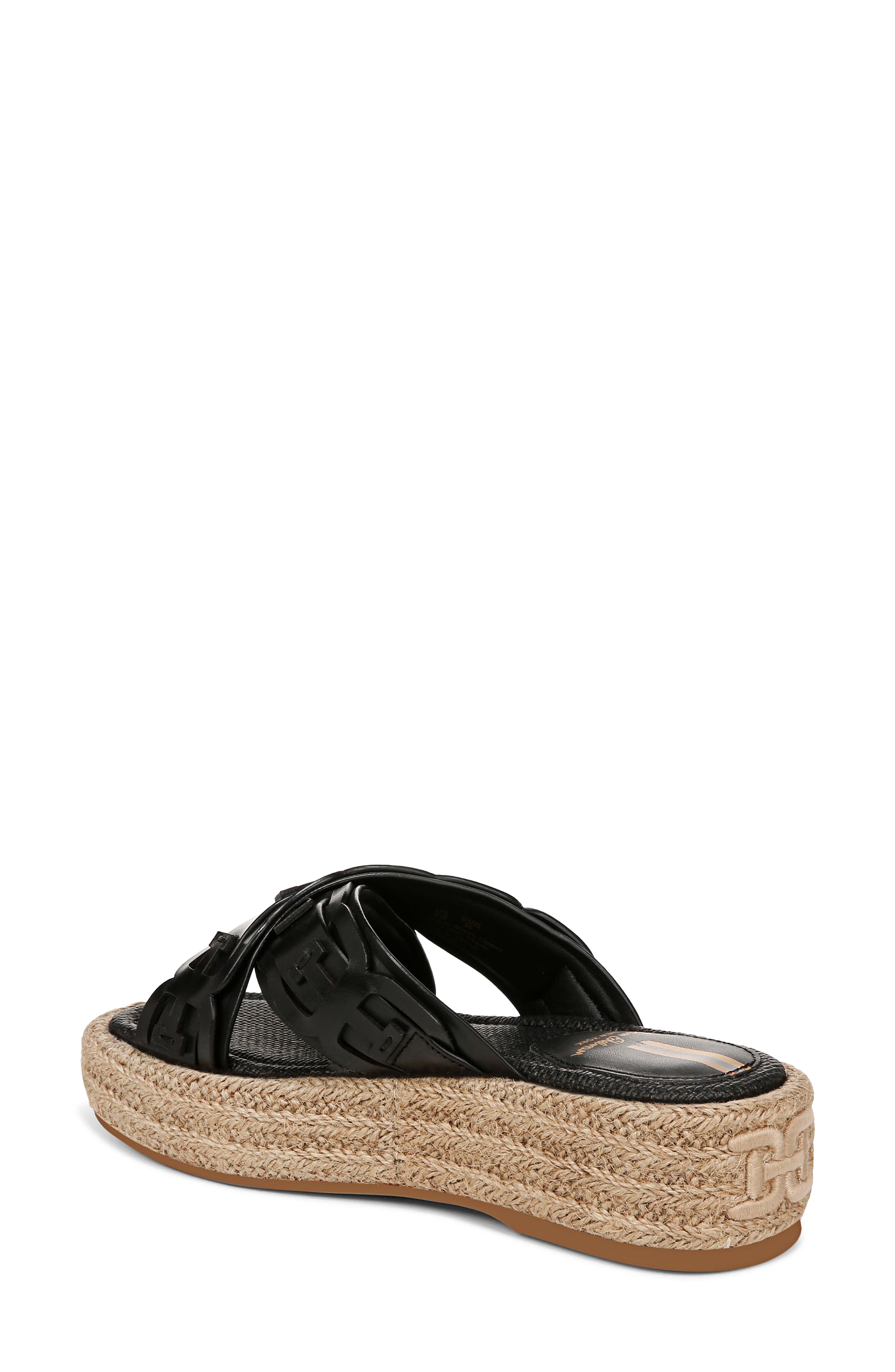 Sam Edelman Pria Espadrille Platform Wedge Slide Sandal, Alternate, color, Black