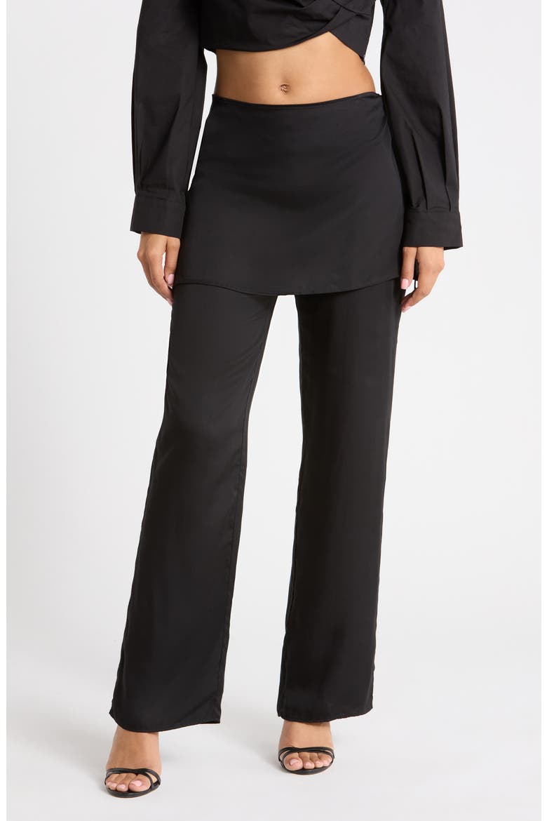 Leona Skirt Pants, Alternate, color, BLACK
