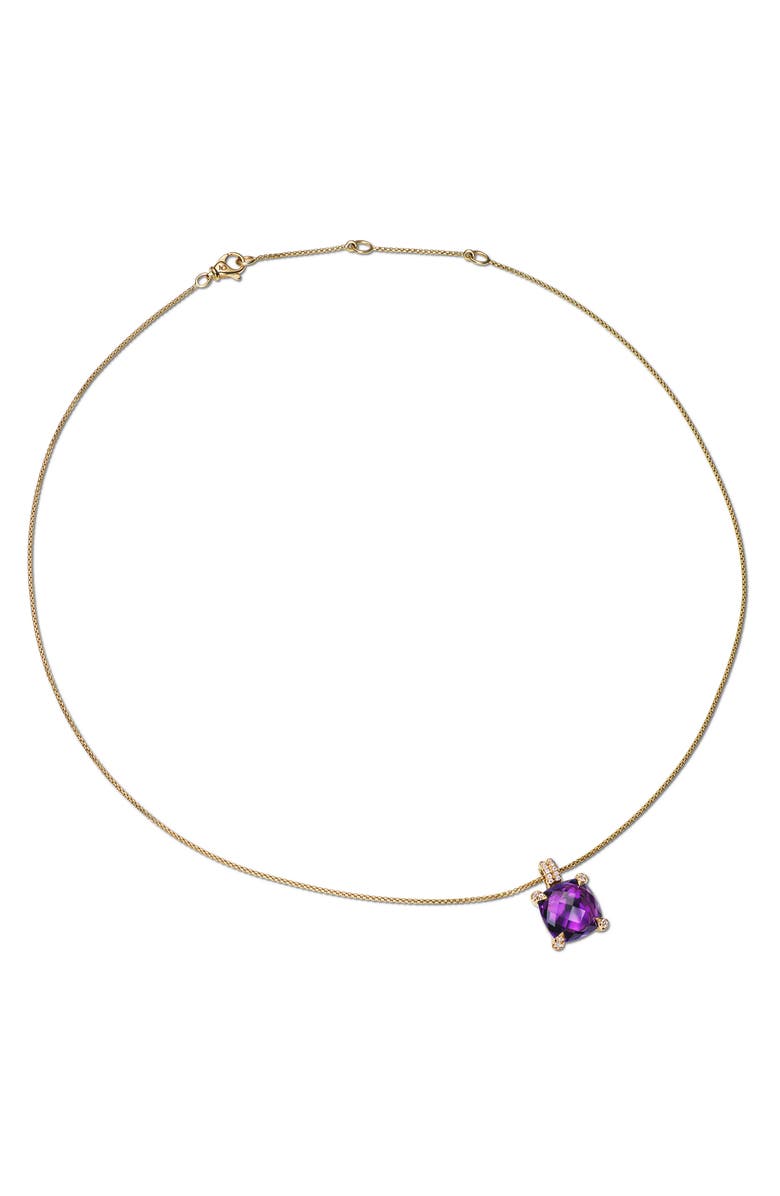 David Yurman Chatelaine<sup>®</sup> Pendant Necklace 18K Gold With Amethyst & Diamonds, Alternate, color, Amethyst/ 18K Yellow Gold