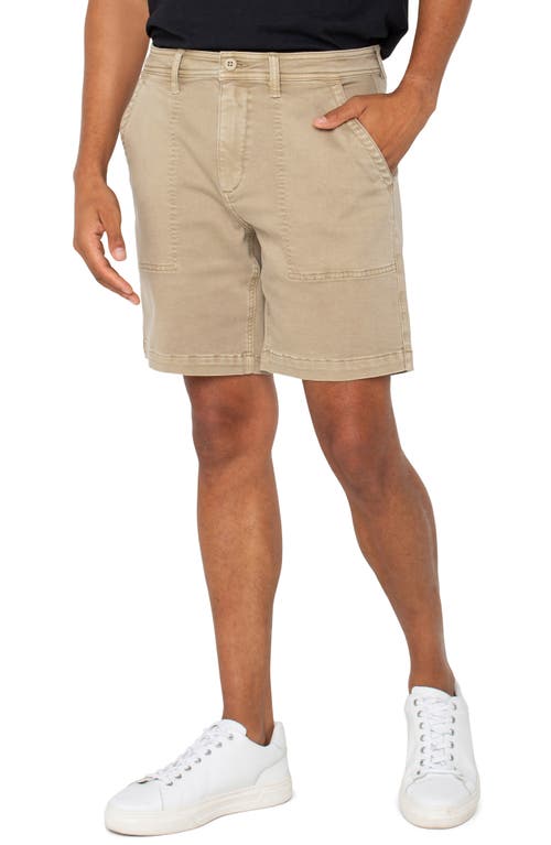 Liverpool Los Angeles Stretch Cotton Shorts In Khaki