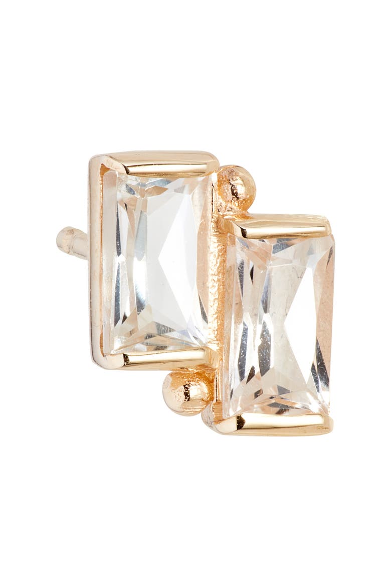 Cléo Deux Carré Stud Earrings, Alternate, color, YELLOW GOLD/ DIAMOND