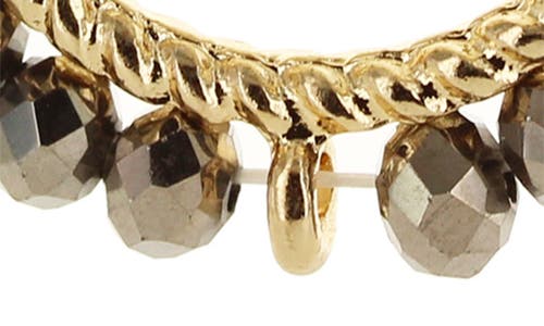 Olivia Welles Beaded Bri Earrings In Gold/grey