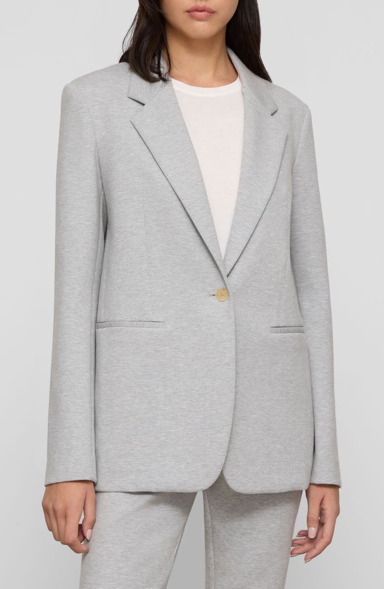 Lafayette 148 New York Scuba Mélange Blazer, Main, color, Greystone Melange