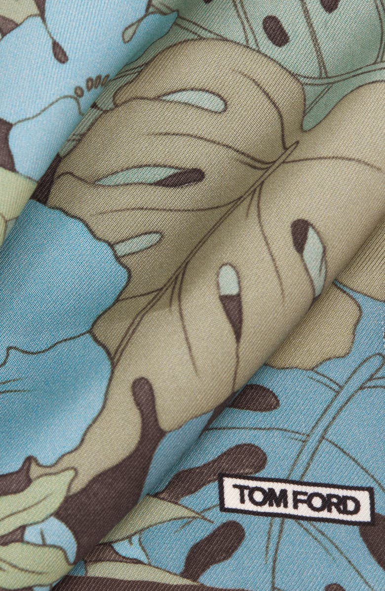 TOM FORD Hibiscus Print Silk Pocket Square, Alternate, color, 