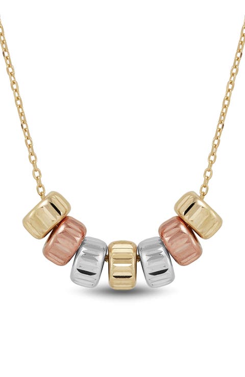 Tri-Tone Rondelle Necklace