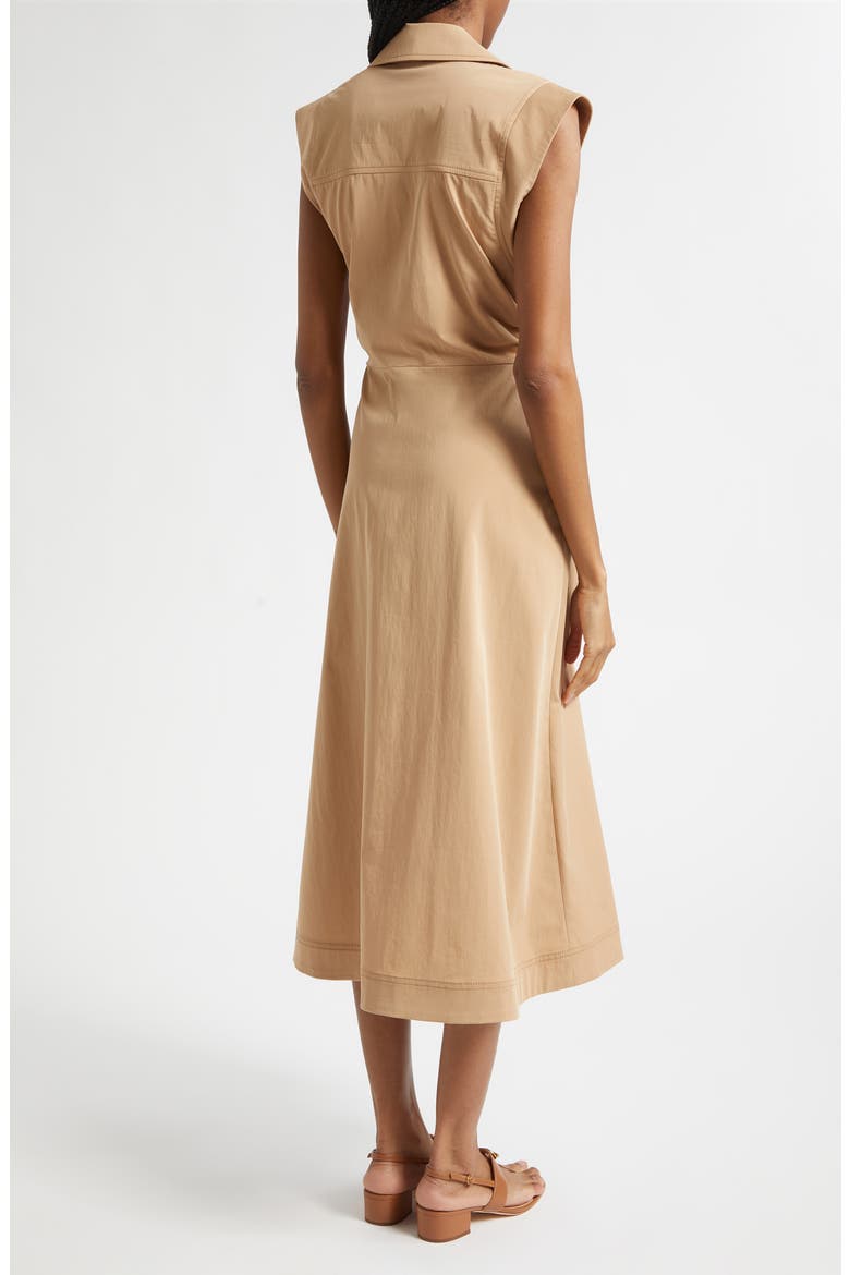 Orla Linen Blend Maxi Shirtdress, Alternate, color, KHAKI