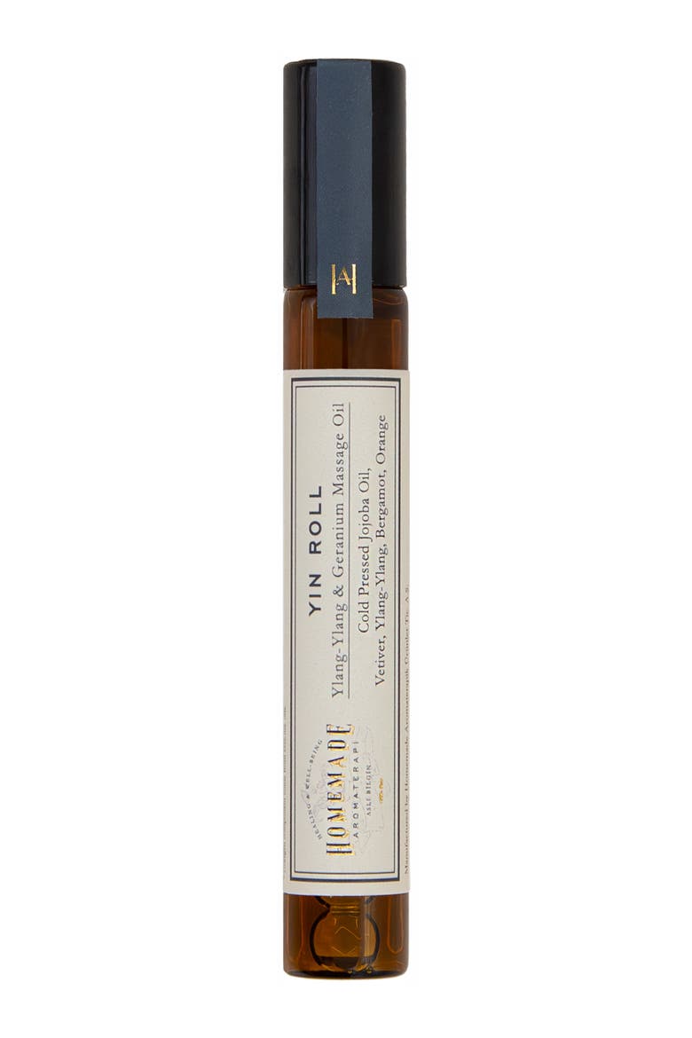 Balancing Ylang Ylang Geranium Roll On Essential Oil Blend, Main, color, Golden