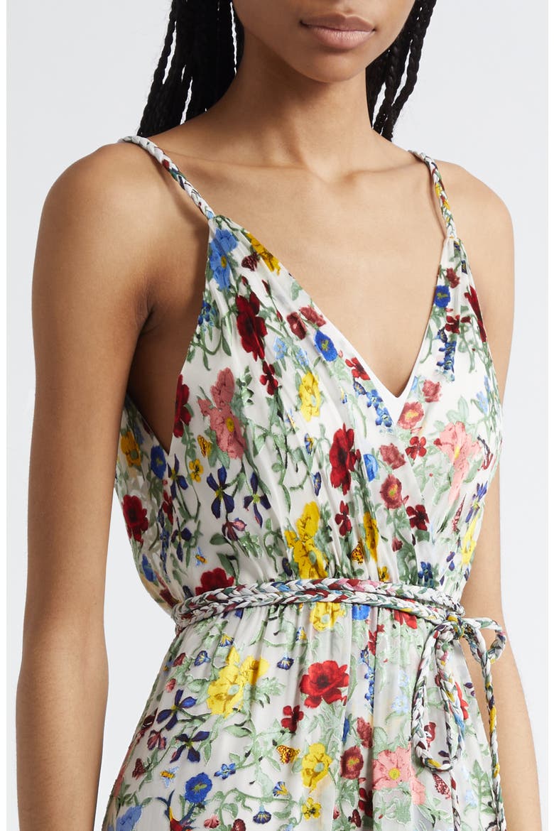 Tara Floral Ruffle Detail High-Low Dress, Alternate, color, DOLLHOUSE