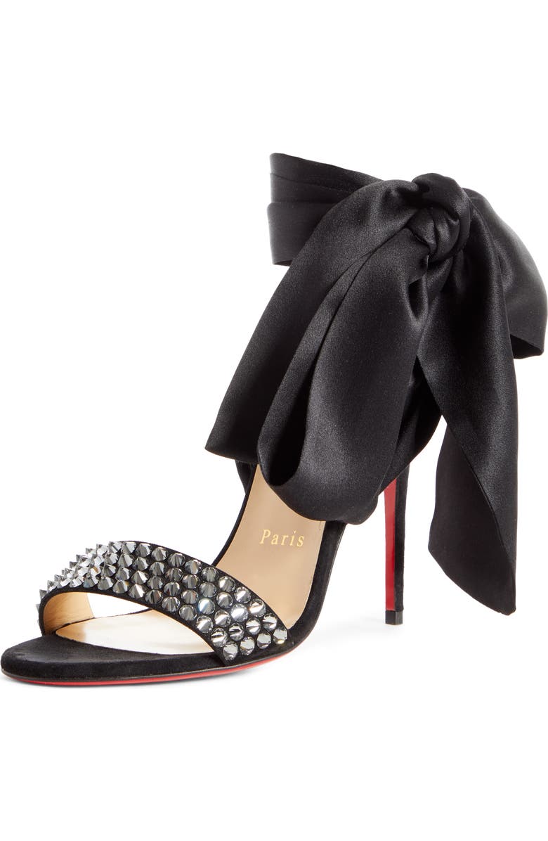 Christian Louboutin Krystal du Desert Spike Ankle Wrap Sandal, Main, color,