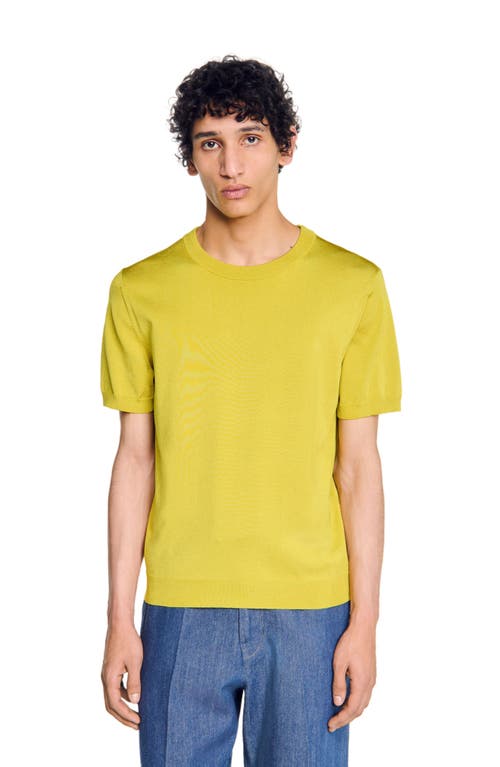 Sandro Knitted T-shirt In Super Green
