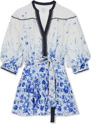 Reiss Anisa Floral-Print Belted Minidress