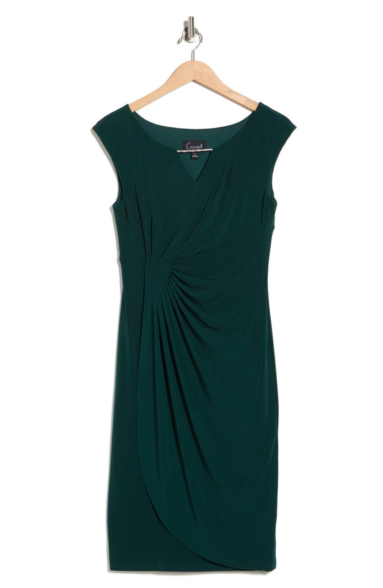 Connected Apparel Ity Trim Detail Sheath Dress, Alternate, color, Hunter