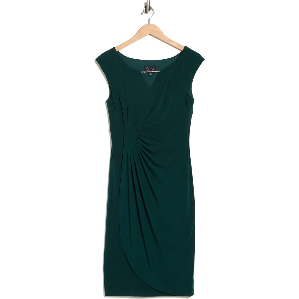 Connected Apparel Ity Trim Detail Sheath Dress In Green