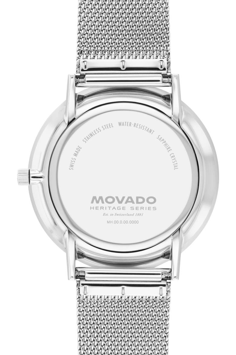 Heritage Silhouette Mesh Strap Watch, 40mm, Alternate, color, CHARCOAL