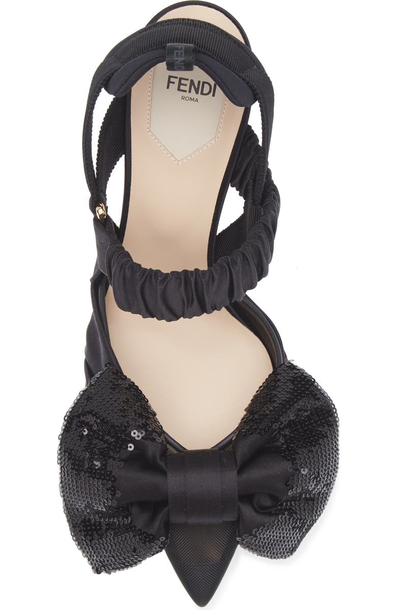 Fendi Colibri Bow Slingback Pump, Alternate, color, Black