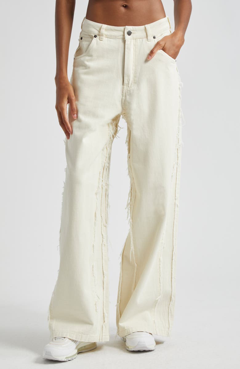 HONOR THE GIFT Herringbone Twill Wide Leg Pants, Main, color,
