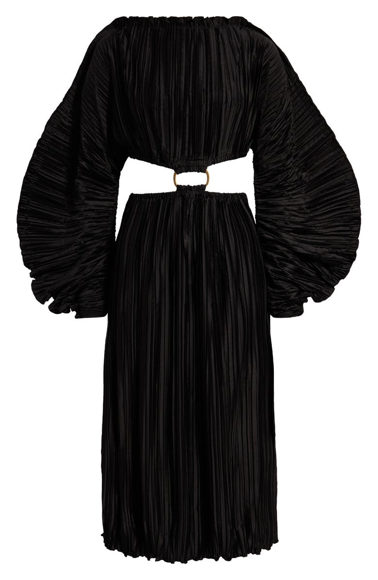Cult Gaia Akilah Balloon Long Sleeve Front Cutout Plissé Dress, Alternate, color,