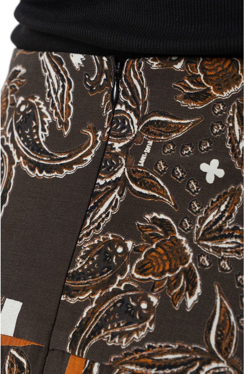 Saint + Sofia Everly Pleated Skirt, Alternate, color, Brown Paisley