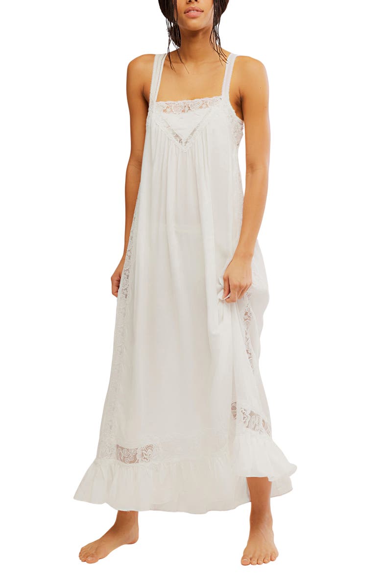 Free People Kiss Me Later Slipdress, Alternate, color, Clean Ivory