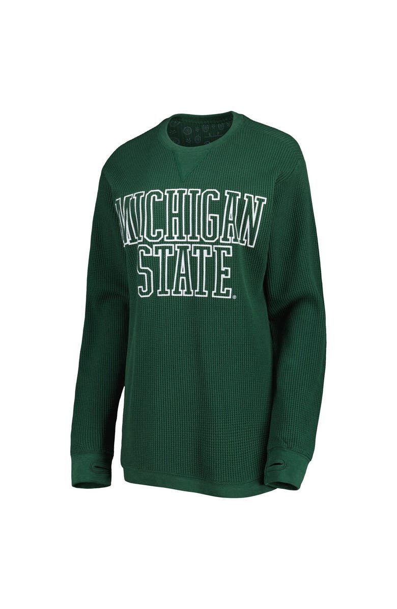 PRESSBOX Women's Pressbox Green Michigan State Spartans Surf Plus Size Southlawn Waffle-Knit Thermal Tri-Blend Long Sleeve T-Shirt, Alternate, color, Green