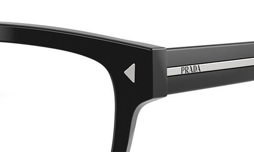 Prada 56mm Rectangular Optical Glasses In Black