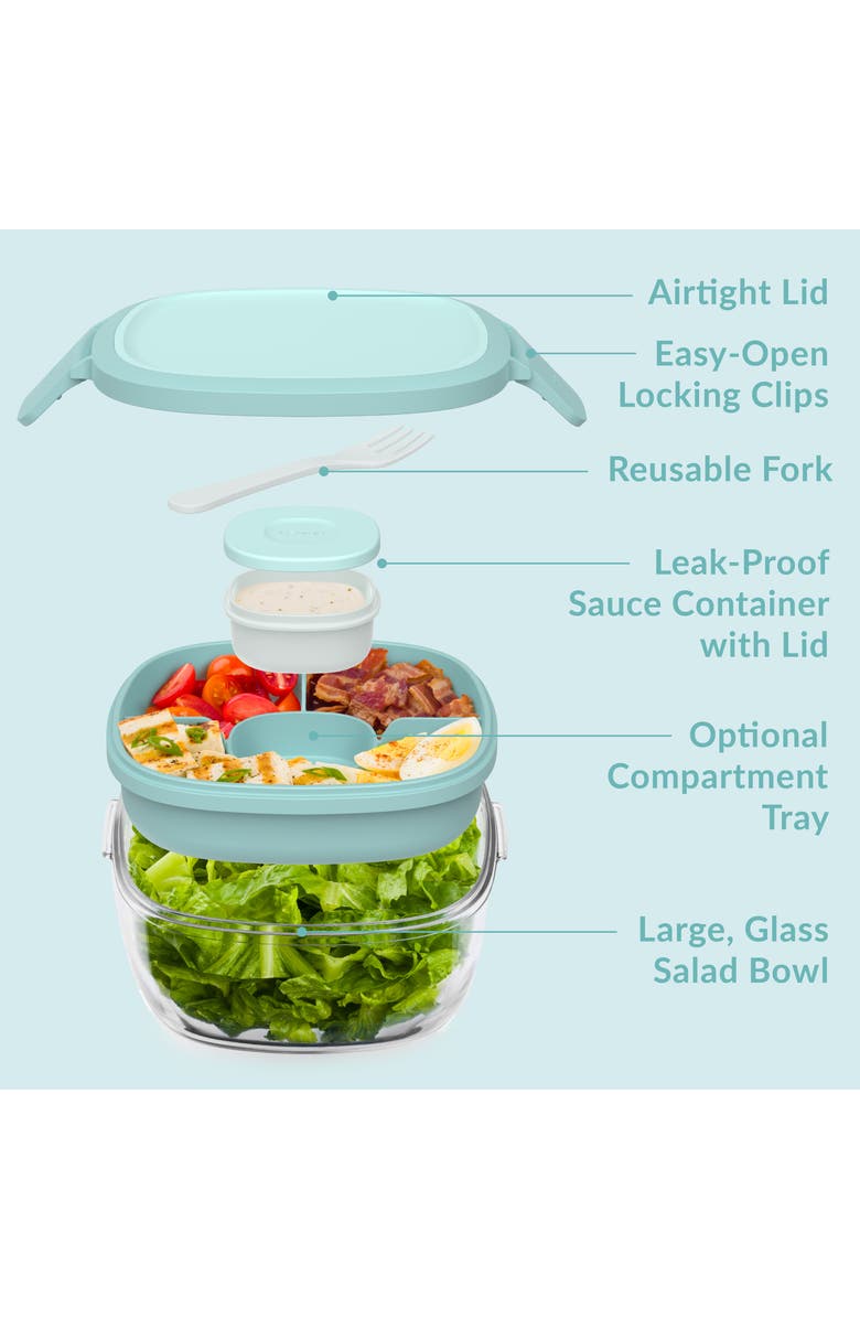 BENTGO All-in-One Glass Salad Container, Alternate, color, Seaglass