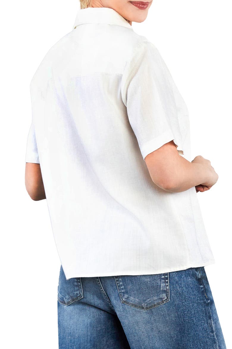 Flow Button-Up Shirt, Alternate, color, FRESH CREAM