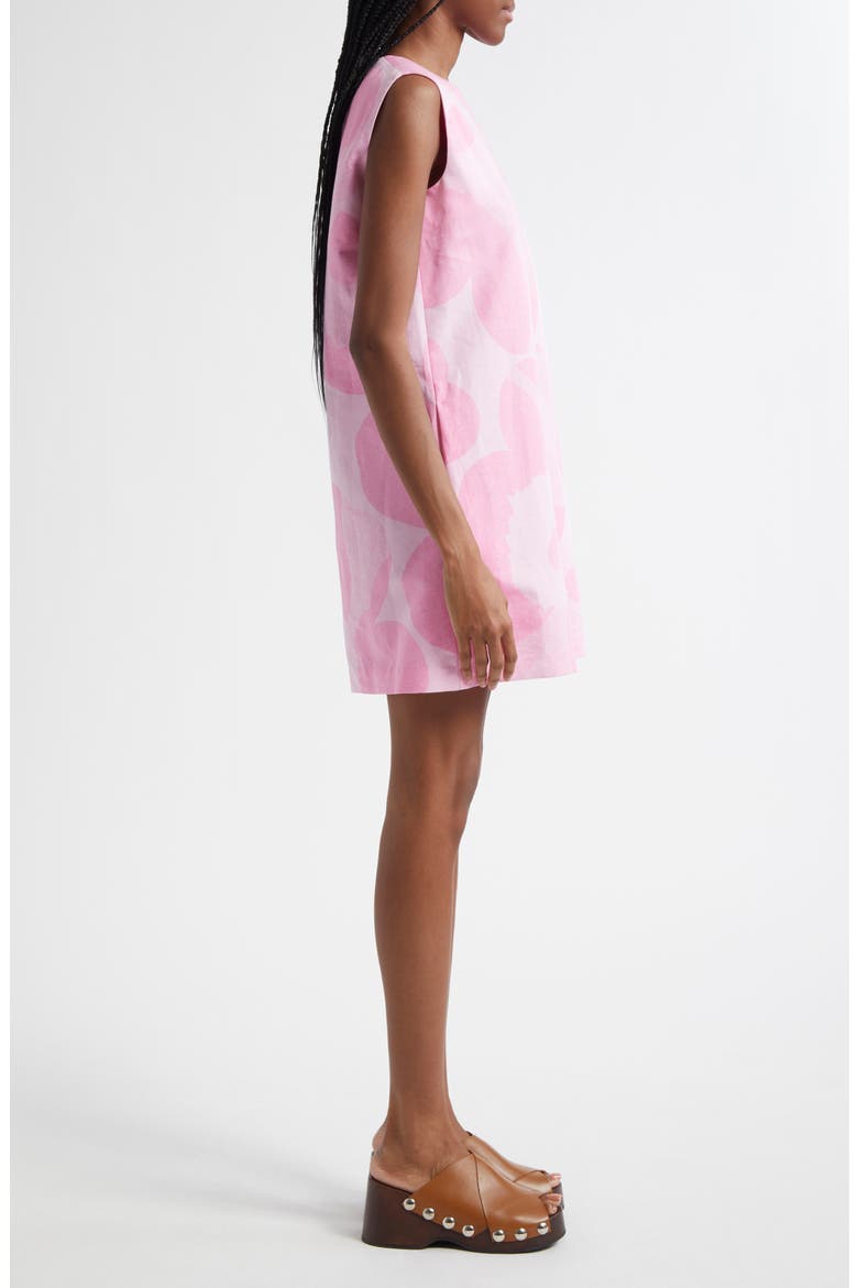 Sopiva Unikko Organic Cotton & Linen Shift Dress, Alternate, color, LIGHT PINK/ PINK