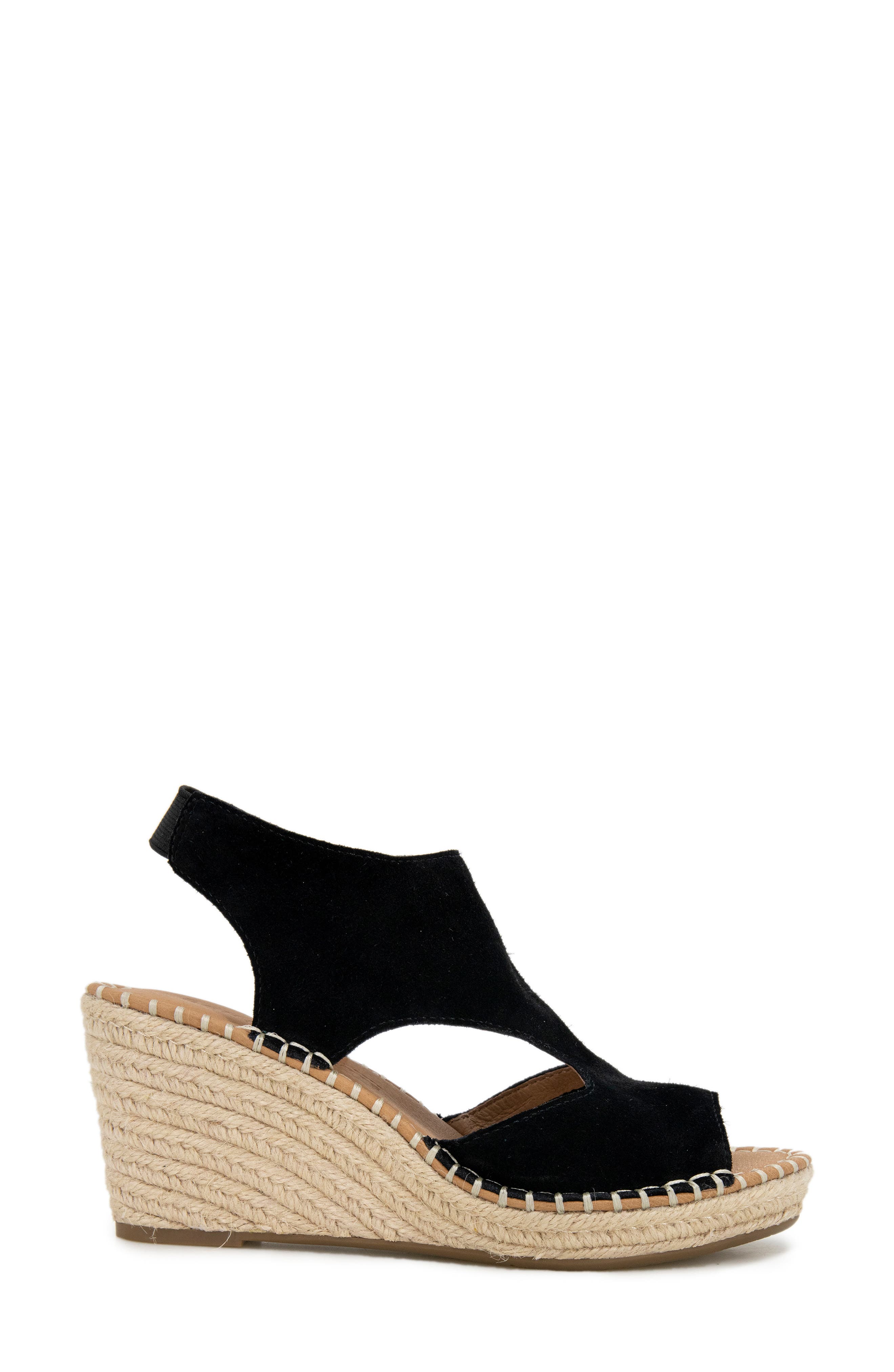 Gentle Souls Cody Espadrille Wedge Sandal, Alternate, color, Black