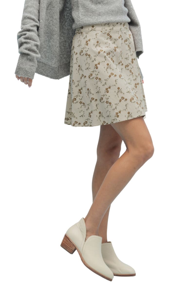 WISHLIST Floral Corduroy Miniskirt, Alternate, color, Stone/ Mocha