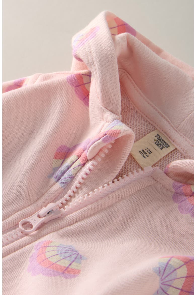 Zip Hoodie, Alternate, color, PINK BALM RAINBOW SEASHELLS